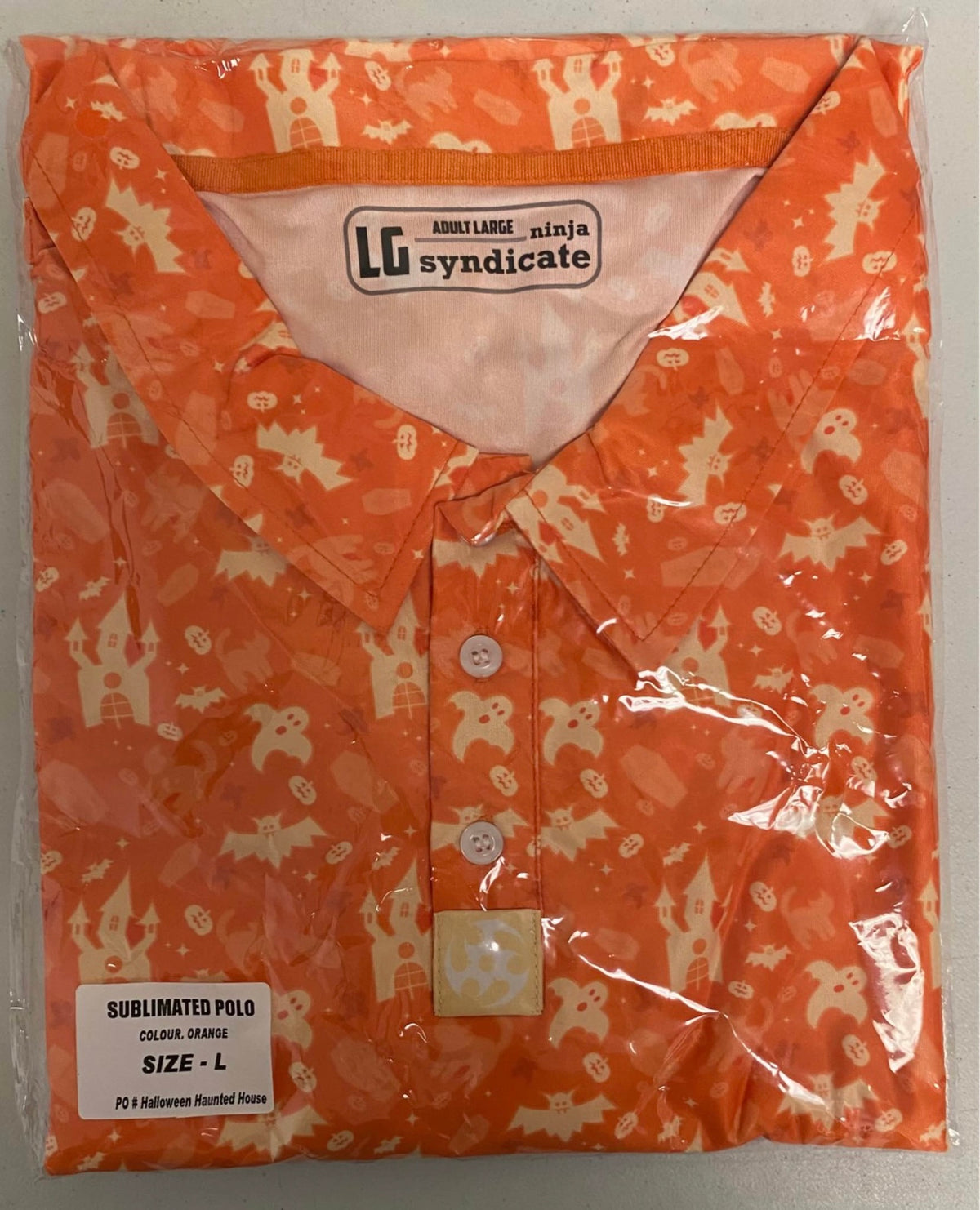 NEW Halloween Polo Shirt White Purple Black Orange White by Ninja Syndicate