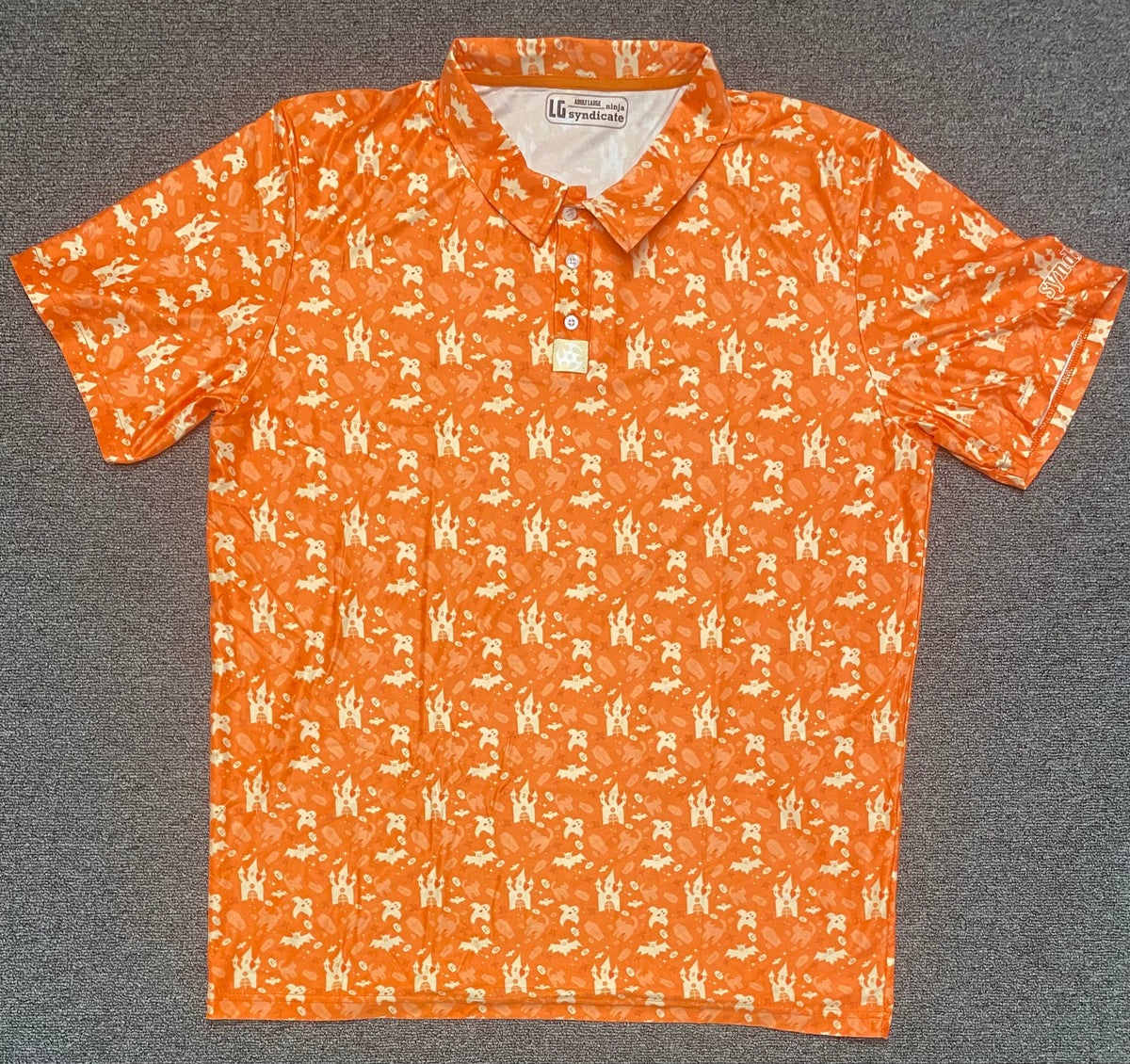 NEW Halloween Polo Shirt White Purple Black Orange White by Ninja Syndicate