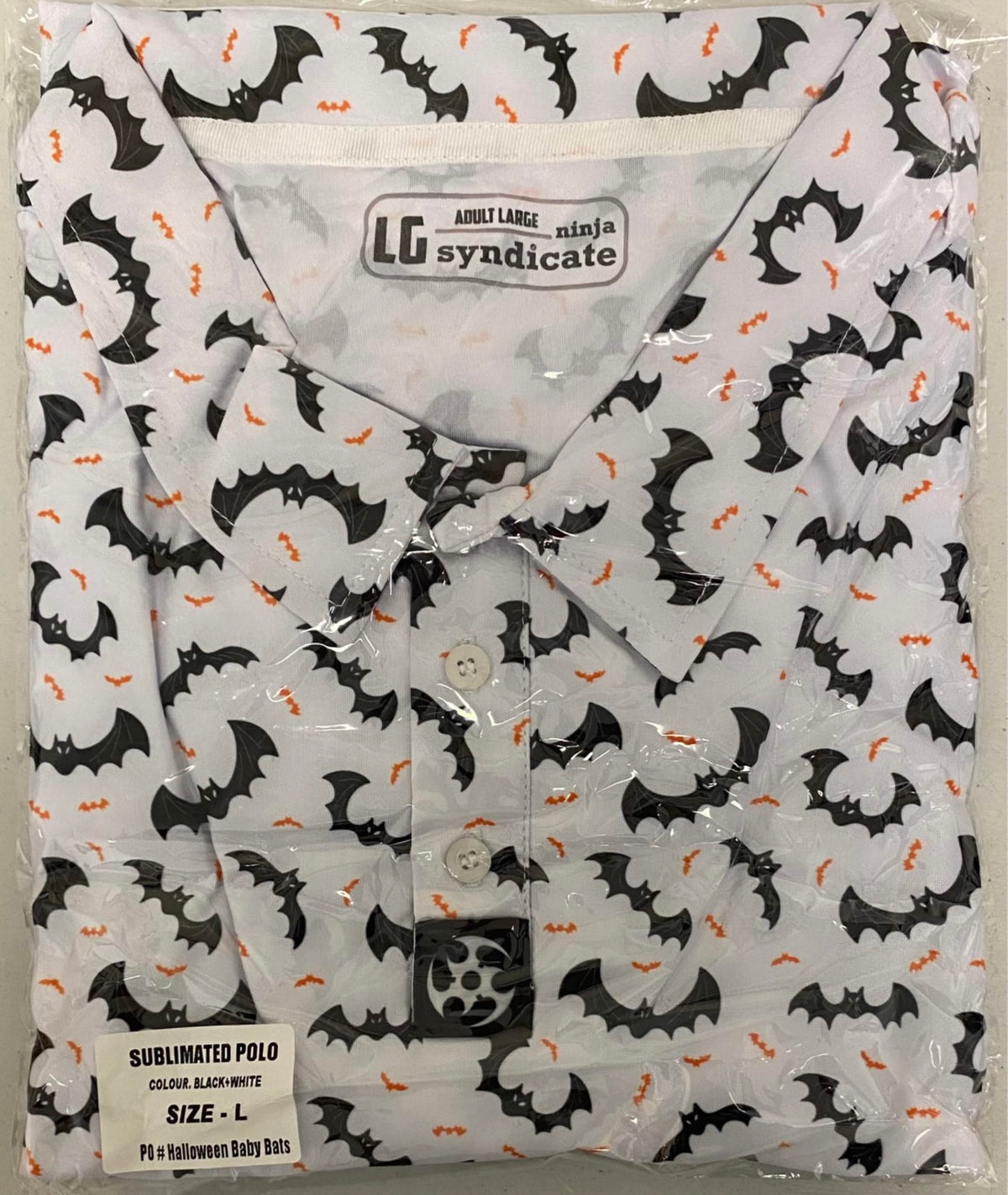 NEW Halloween Polo Shirt White Purple Black Orange White by Ninja Syndicate