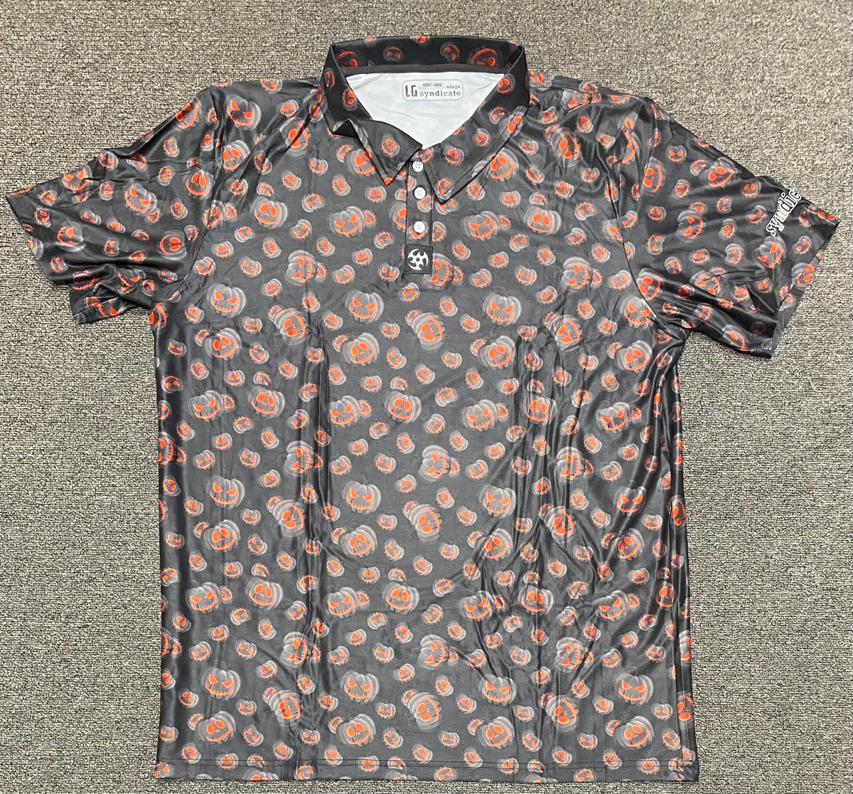 NEW Halloween Polo Shirt White Purple Black Orange White by Ninja Syndicate